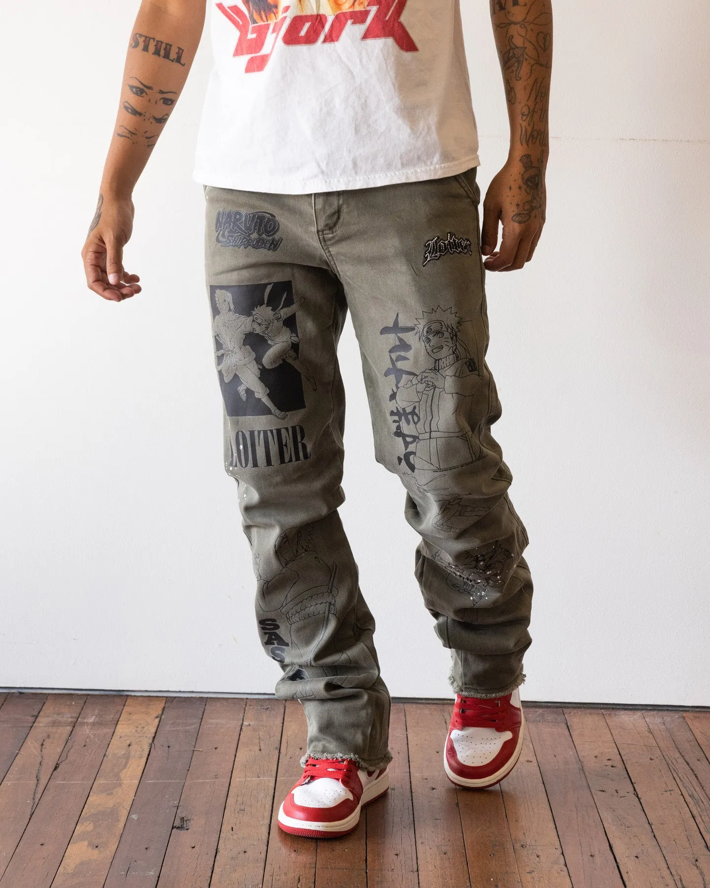 Loiter X Naruto Shippuden Jeans Vintage Khaki