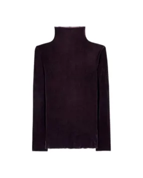 Luisa Cerano Velvet Look Mesh Turtleneck