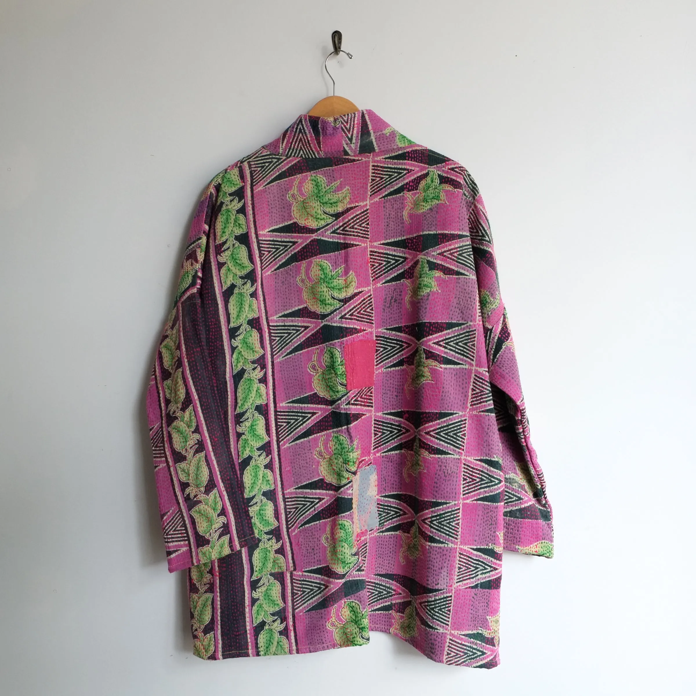 M Purple with Green Tropical Leaves Anoushka Jacket LL153