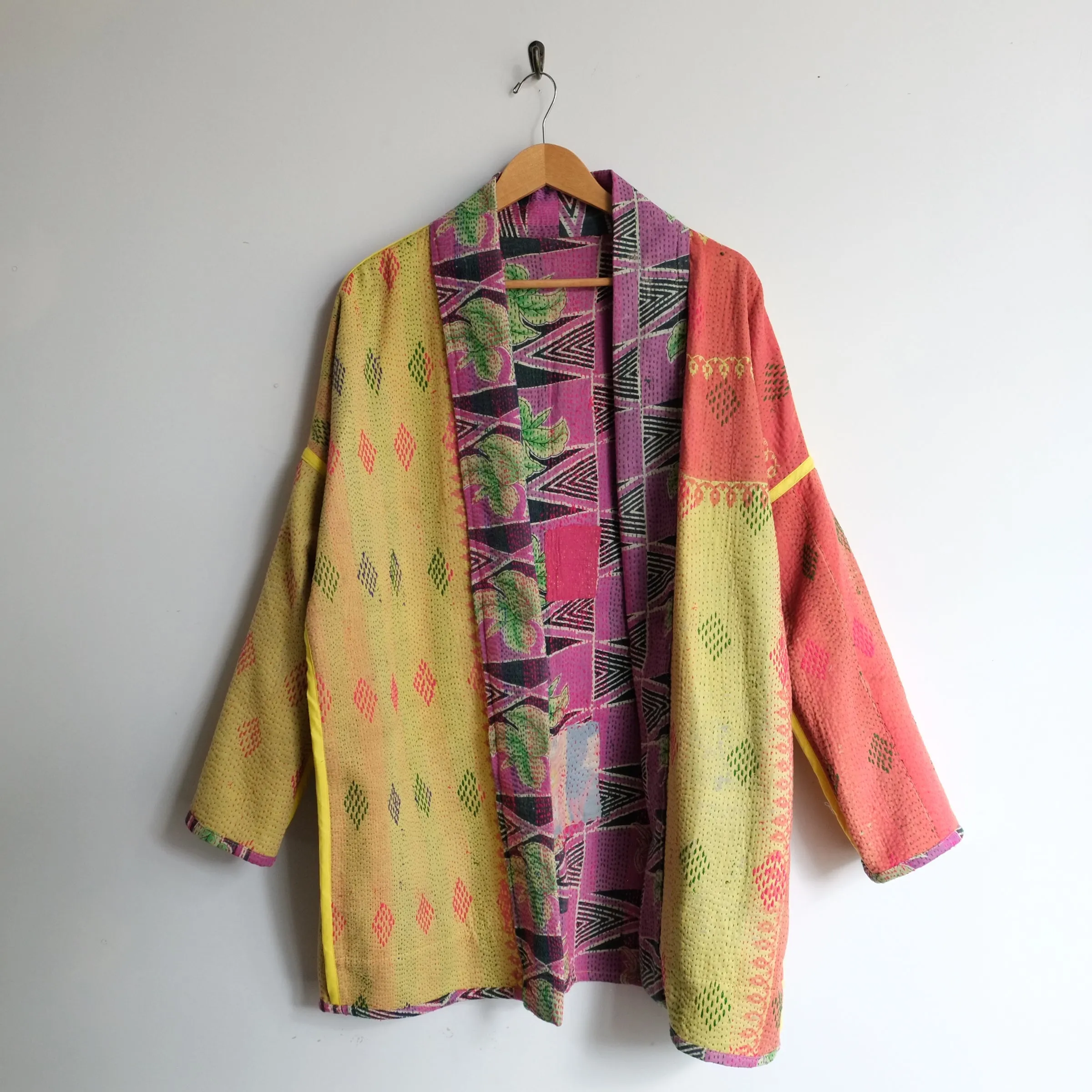 M Purple with Green Tropical Leaves Anoushka Jacket LL153