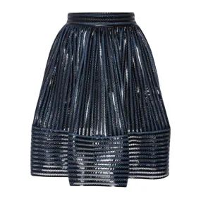 MAJE Mesh Midi Skirt Navy SIZE 10