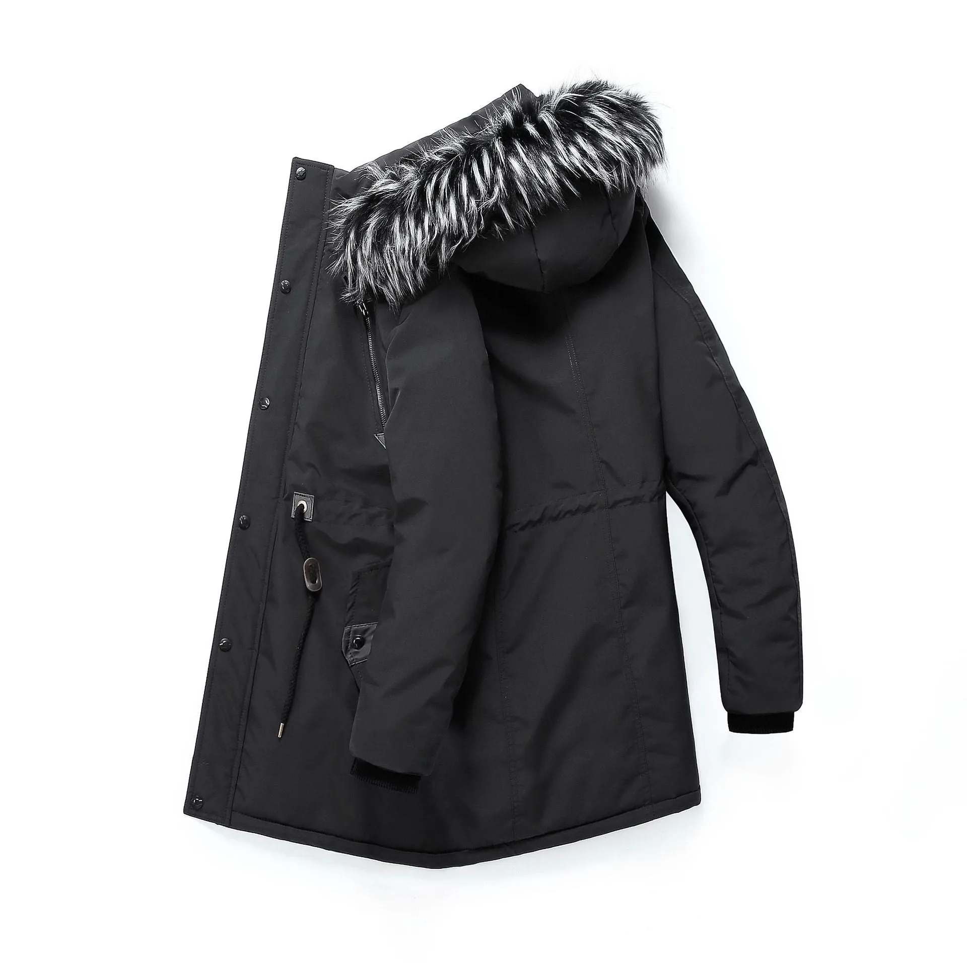 Men Thick Parka Coat Winter Warm Hooded