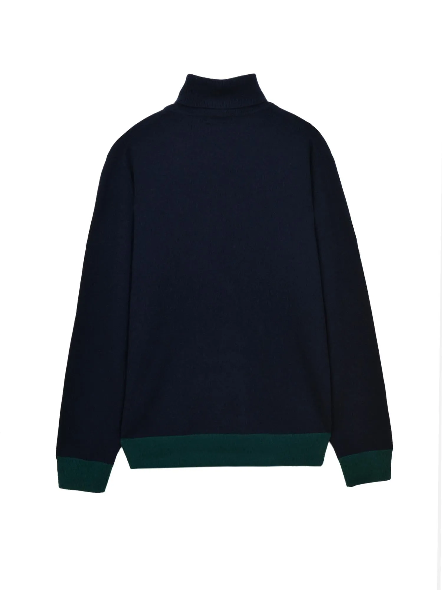 Men Turtleneck Sweater_CB_Dark Navy/Deep Green