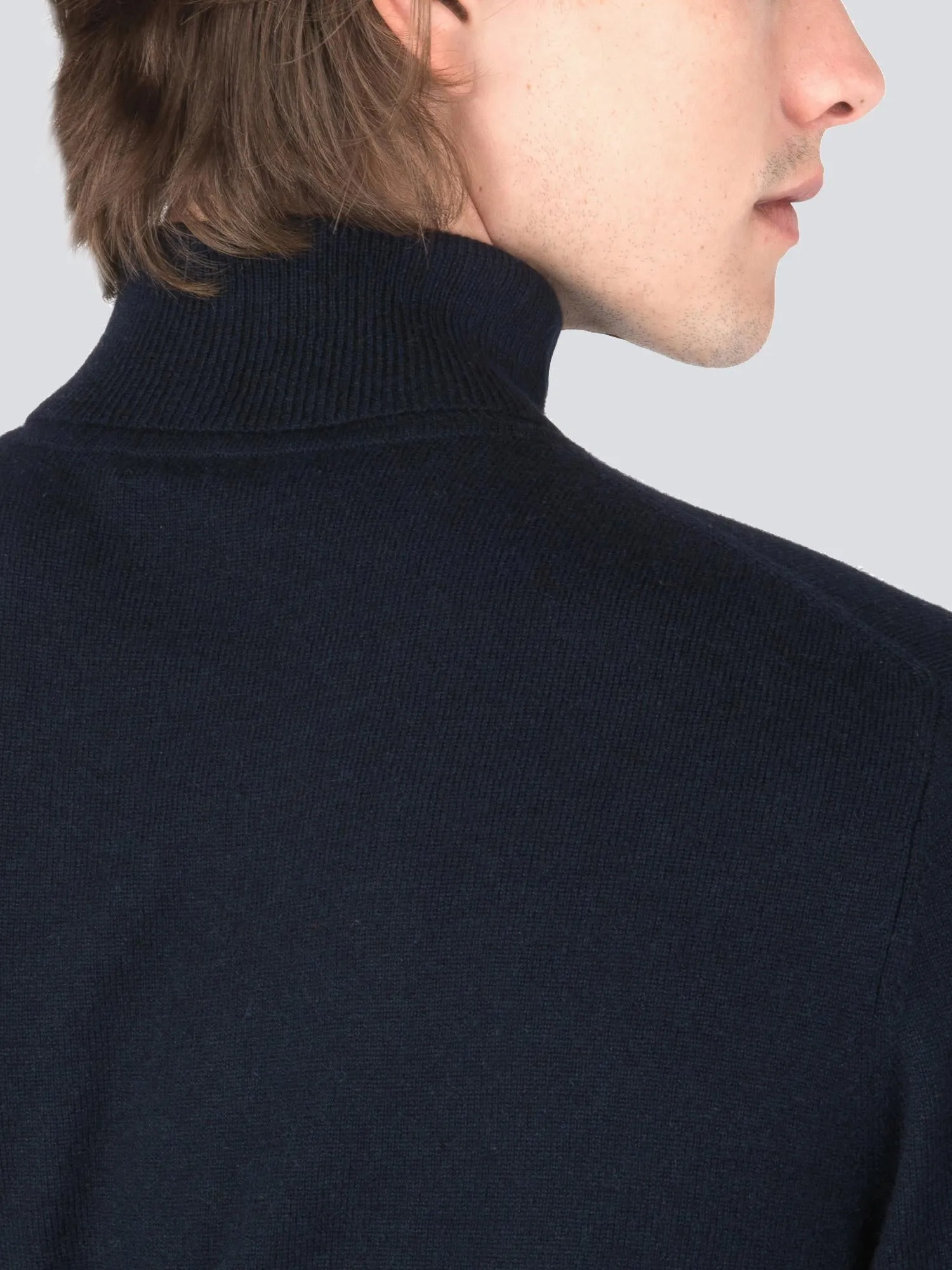 Men Turtleneck Sweater_CB_Dark Navy/Deep Green