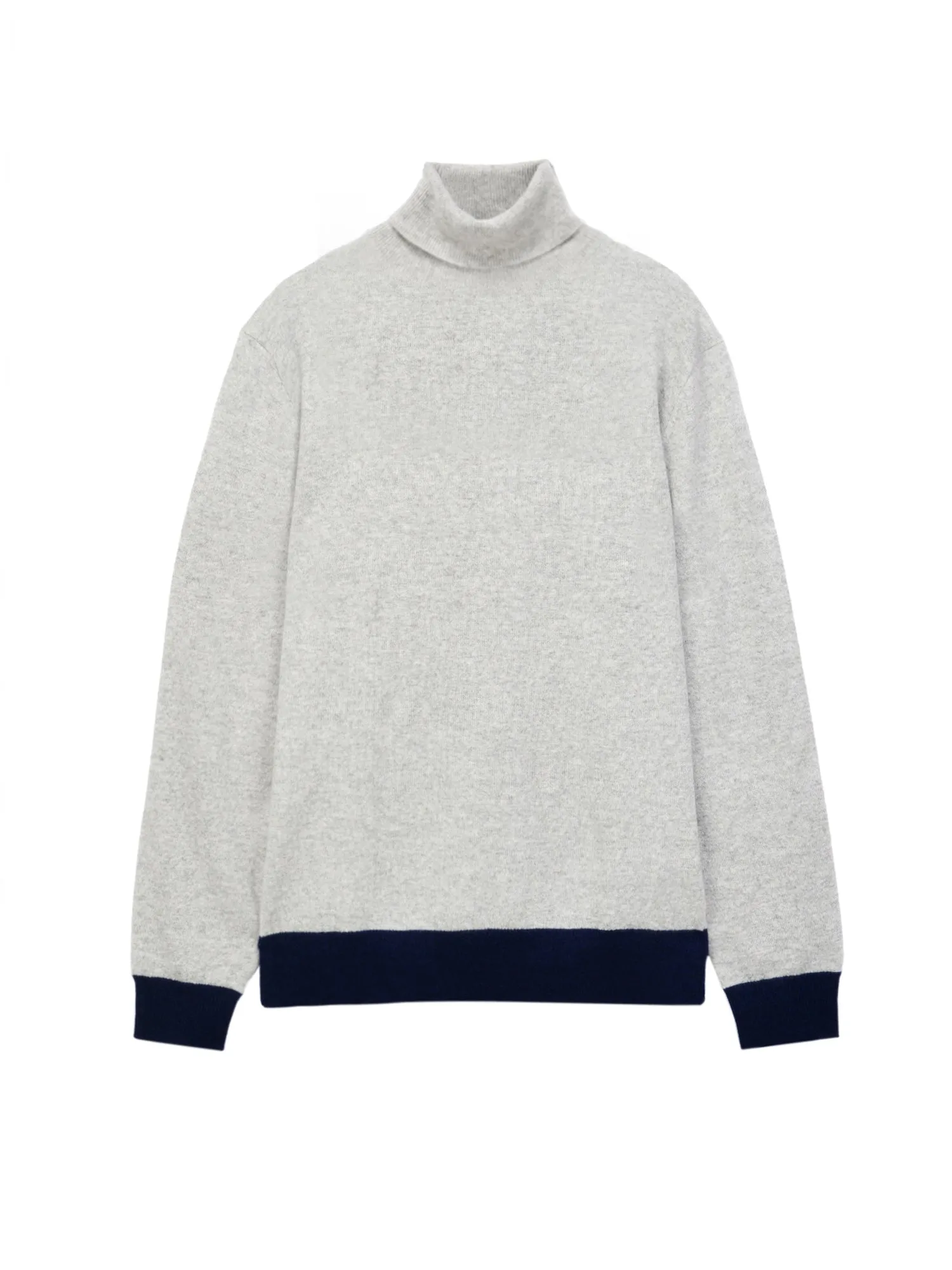 Men Turtleneck Sweater_CB_Light Grey/Navy