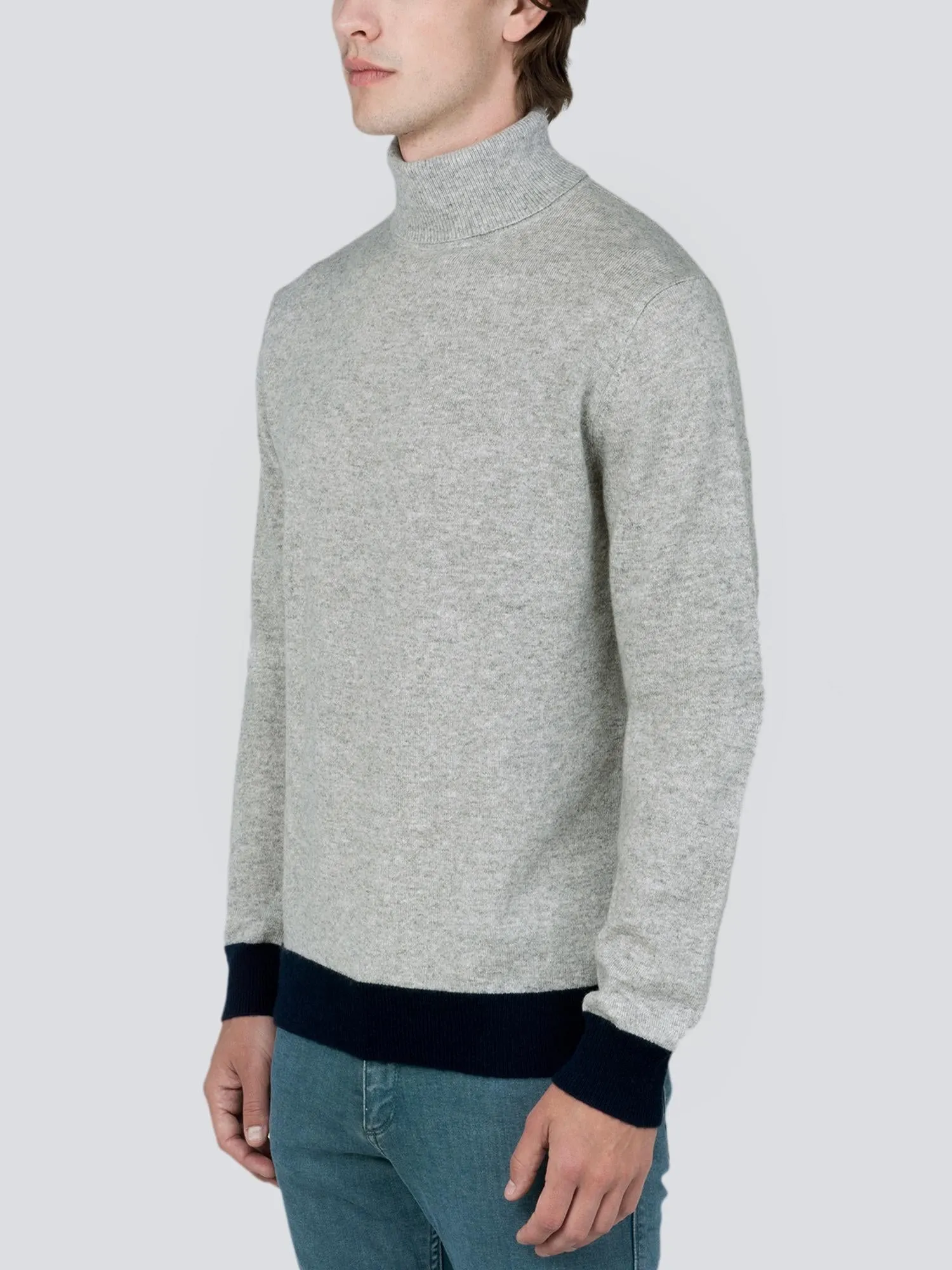 Men Turtleneck Sweater_CB_Light Grey/Navy