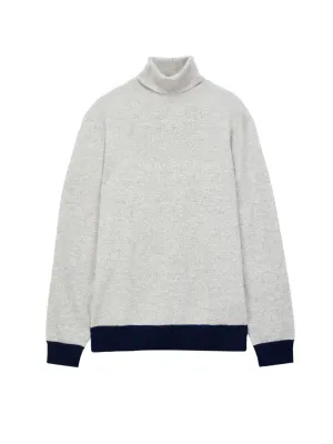 Men Turtleneck Sweater_CB_Light Grey/Navy