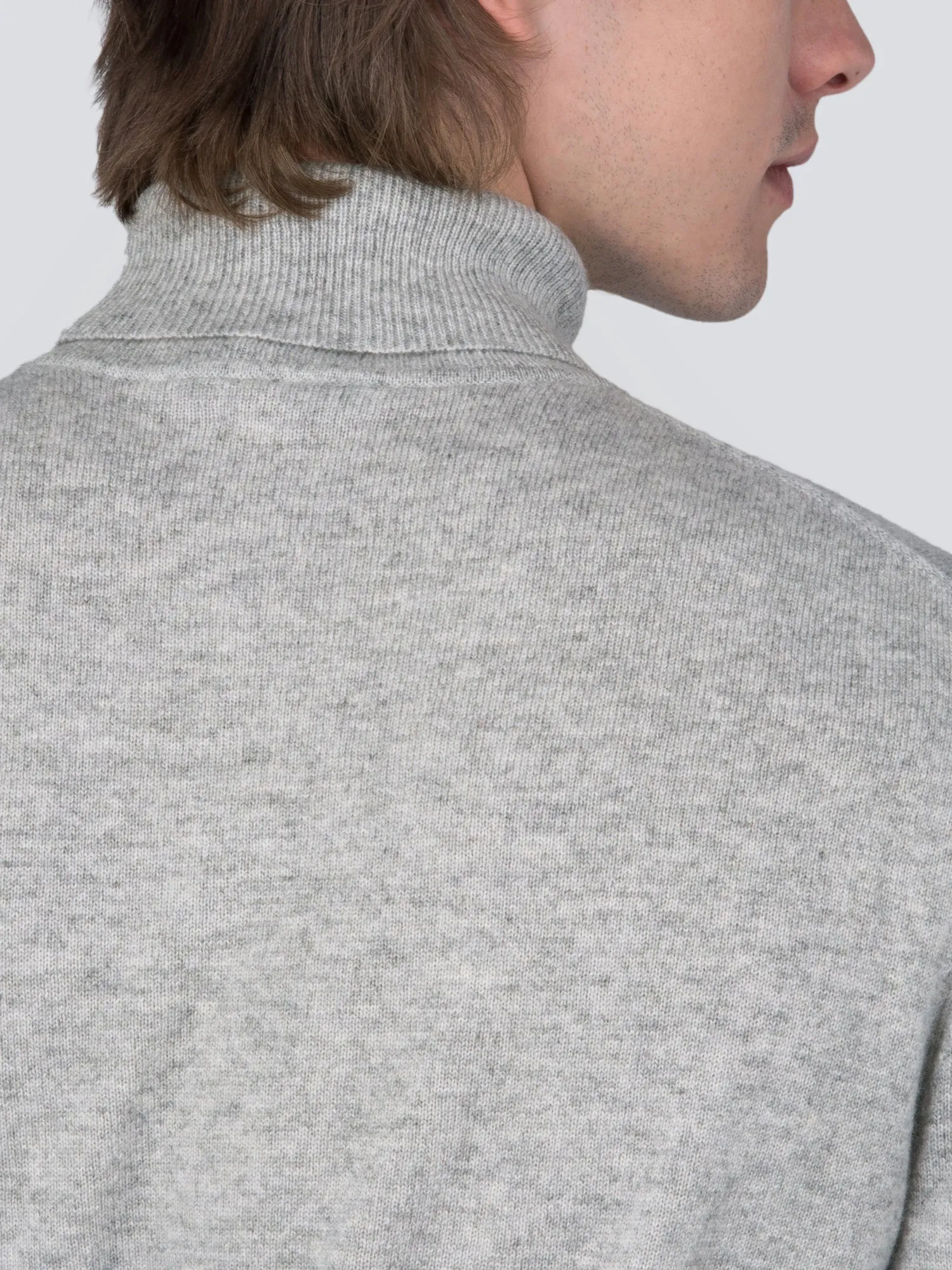 Men Turtleneck Sweater_Light Grey