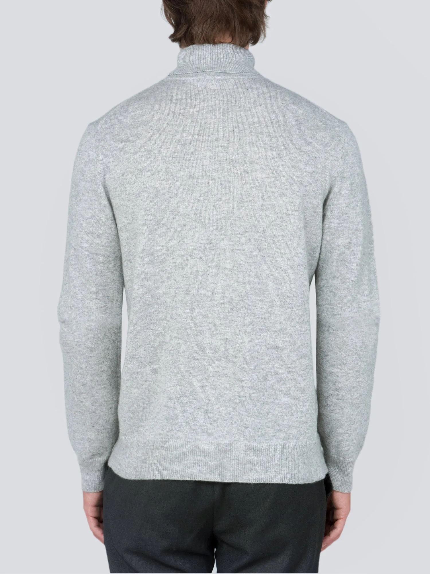 Men Turtleneck Sweater_Light Grey