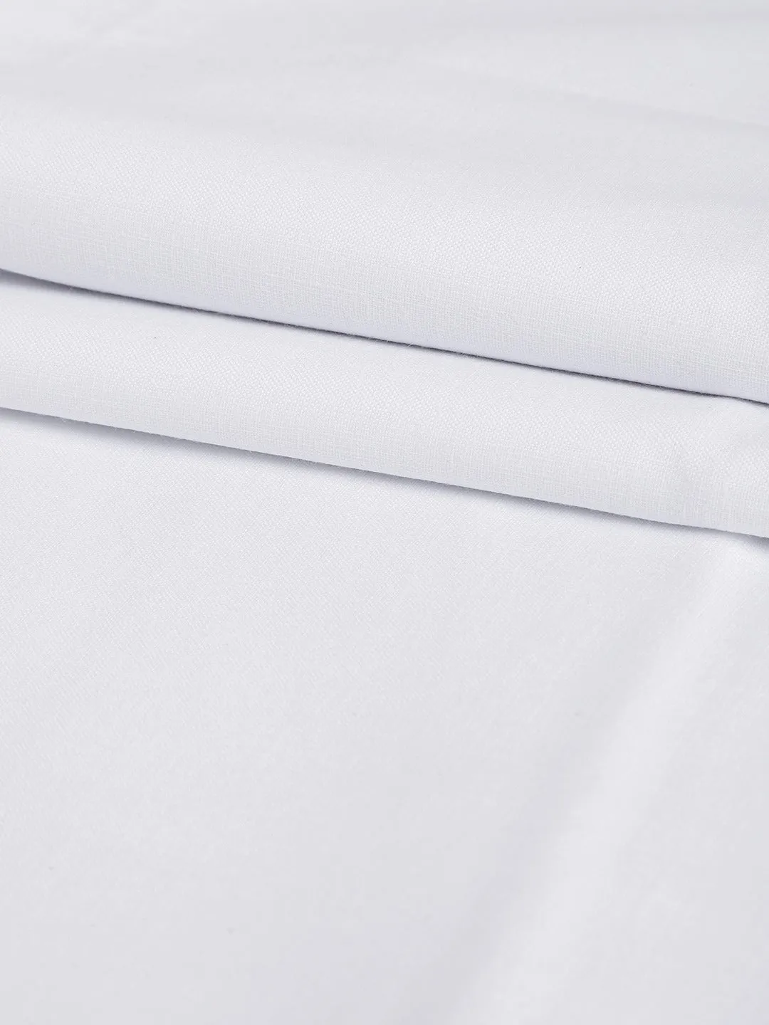 Men's Cotton Unstitched Shirt Fabric White 2 Metres - Sojanya