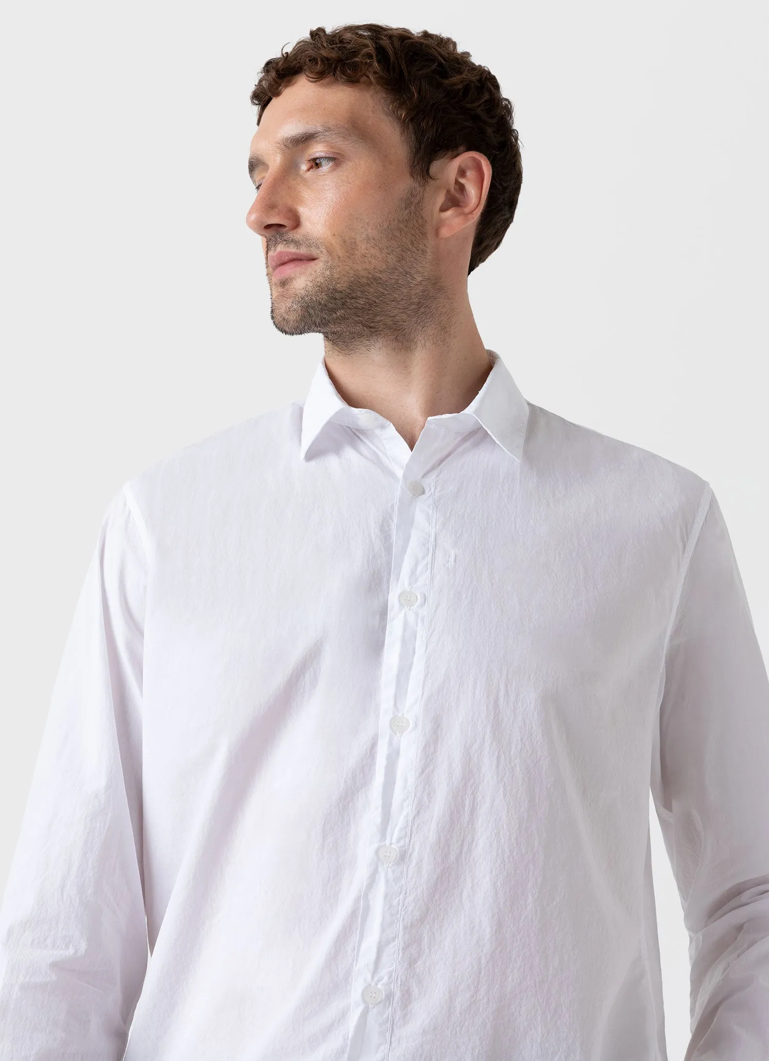 Men's Lightweight Poplin Shirt in White