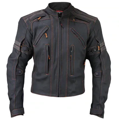 Men's 'Street' Motorcycle Matte Black Leather Armored Jacket