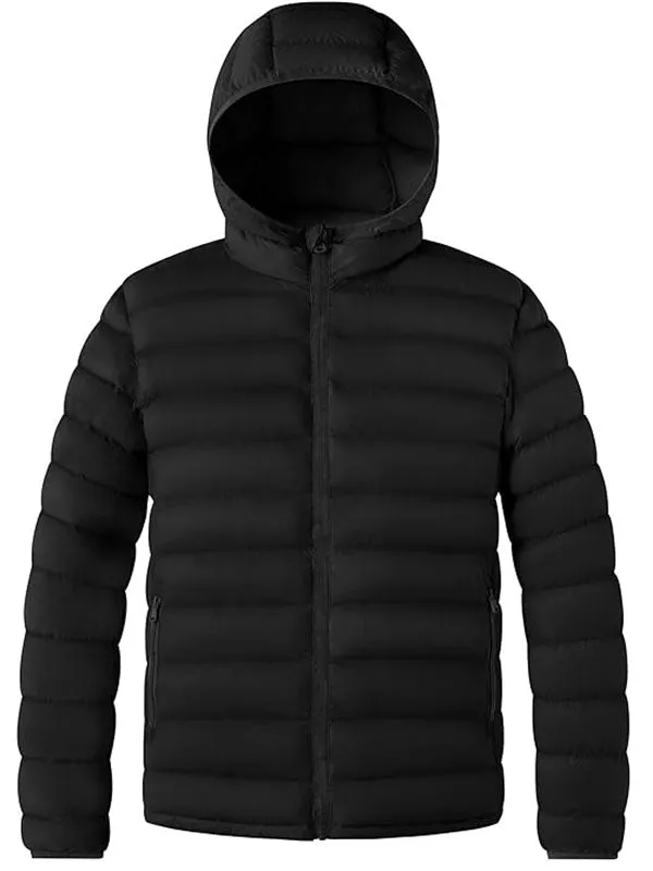 Men's Winter Jacket Hooded Lightweight Winter Coat Packable Puffer Jacket