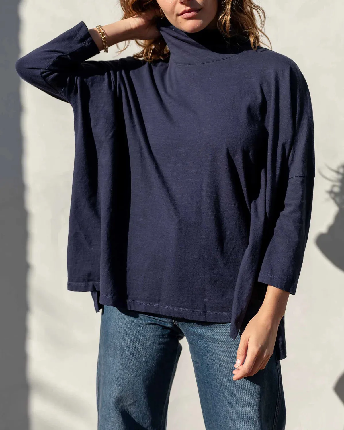 Mersea Catalina Turtleneck Tee Navy