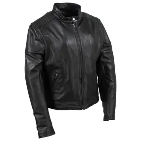 Milwaukee Leather USA MADE MLJKL5001 Women's Black 'Foxy' Premium Motorcycle Leather Jacket with Vents