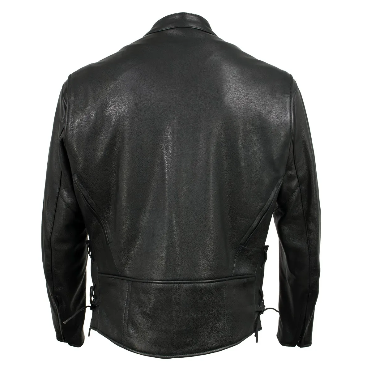 Milwaukee Leather USA MADE MLJKM5002 Men's Black 'Air Stream' Vented Premium Leather Motorcycle Jacket with Side Laces