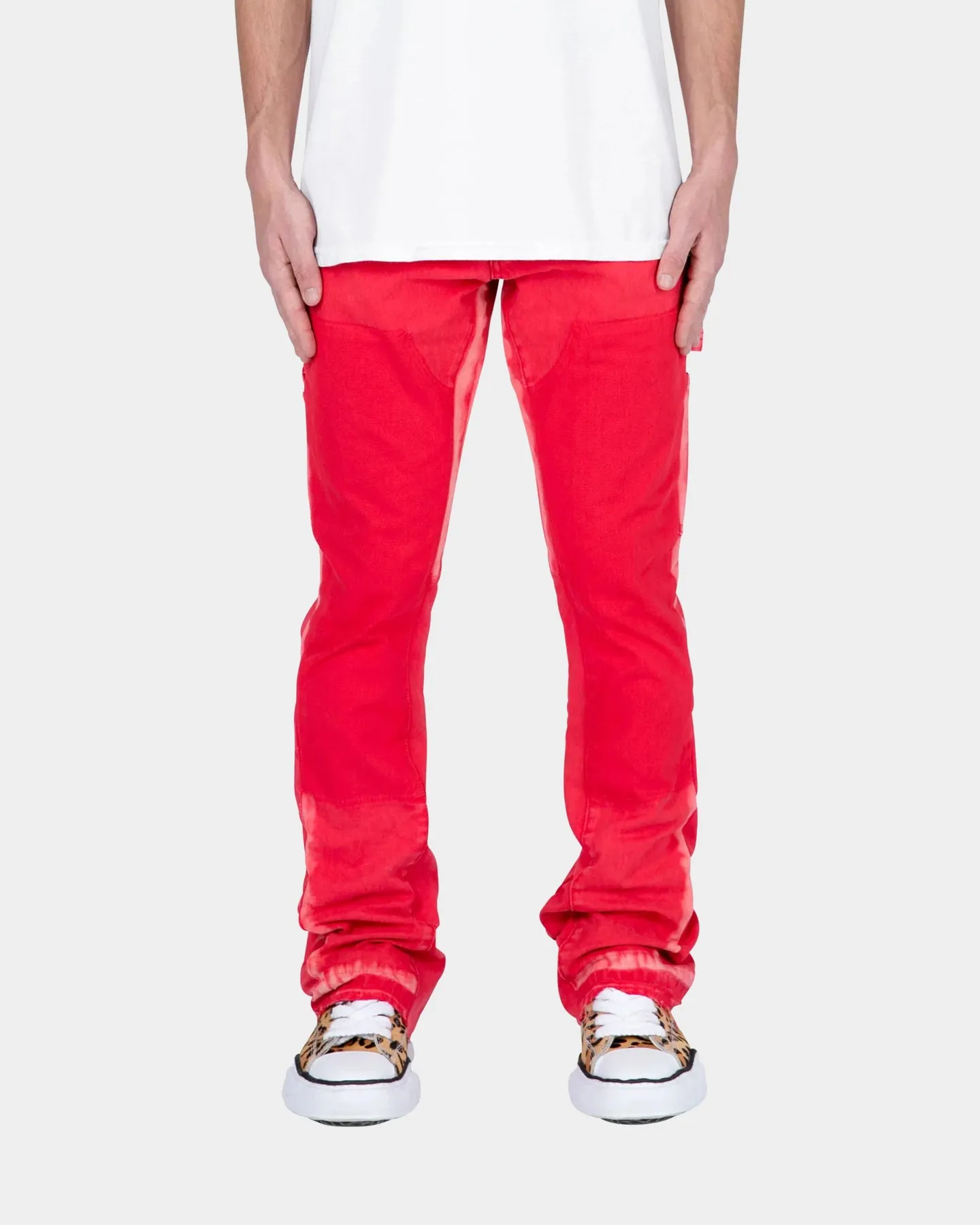 MNML B404 Flare Denim Pants Red