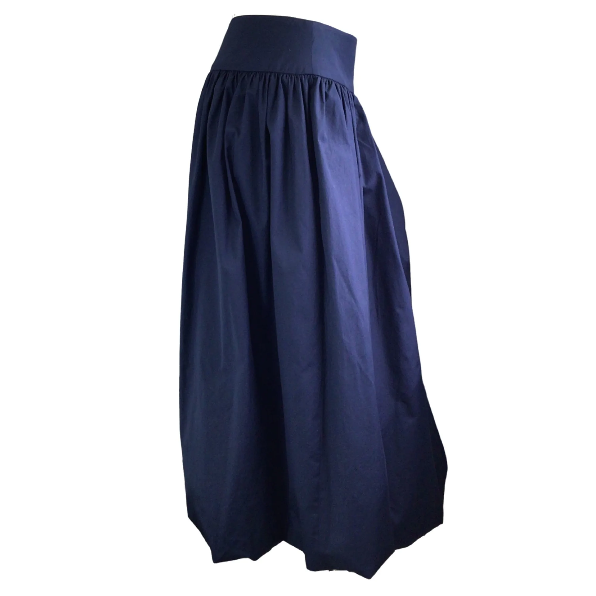 Molly Goddard Navy Blue Cotton Midi Skirt