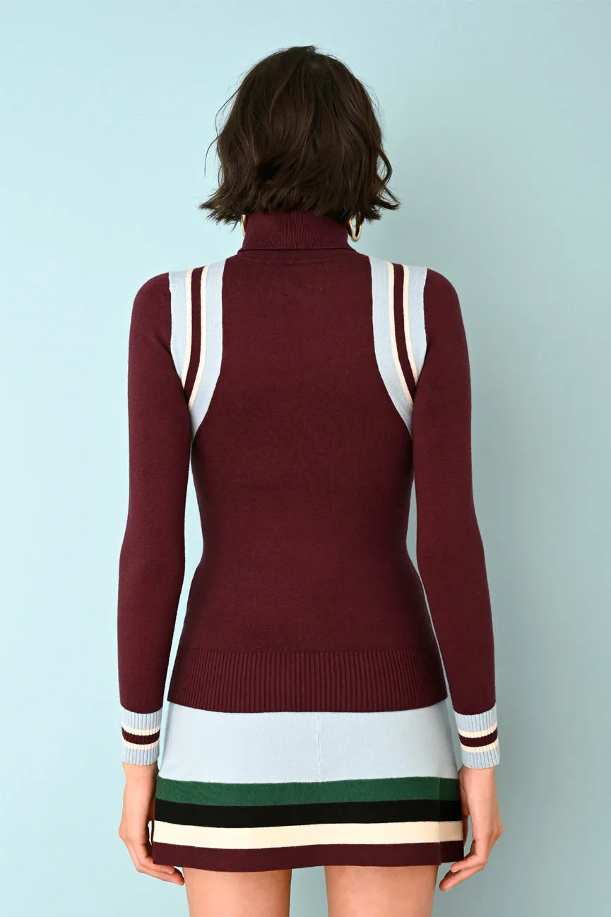 Monogram EcoMerino Chevron Turtleneck