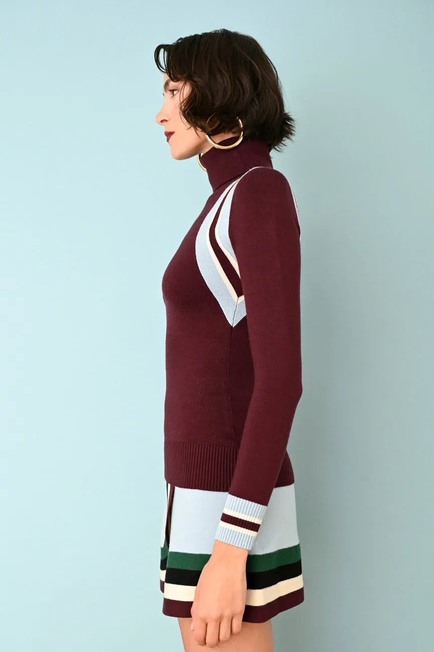 Monogram EcoMerino Chevron Turtleneck