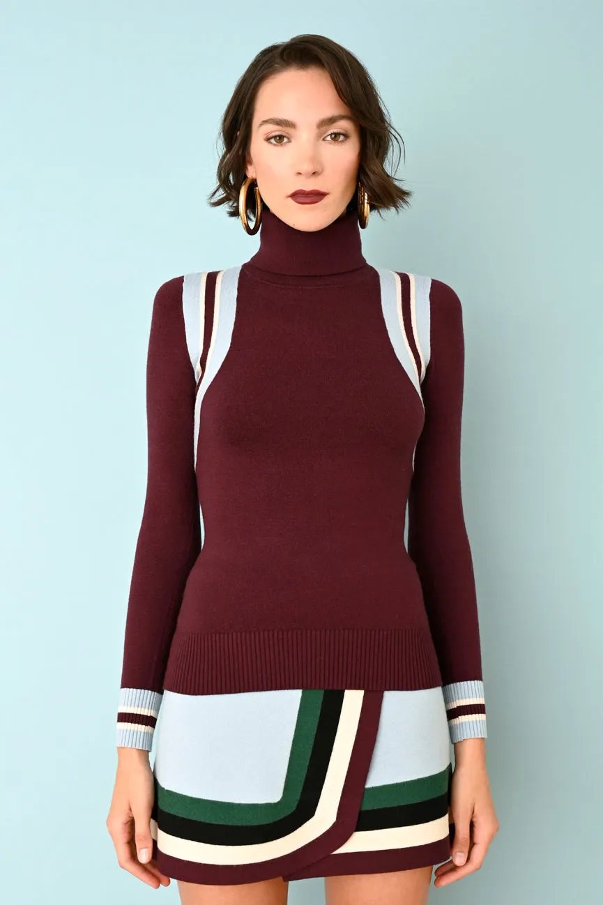 Monogram EcoMerino Chevron Turtleneck