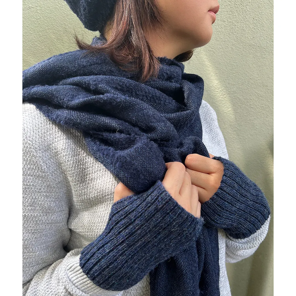 Navy Minimalist Alpaca Gloves by SLATE   SALT