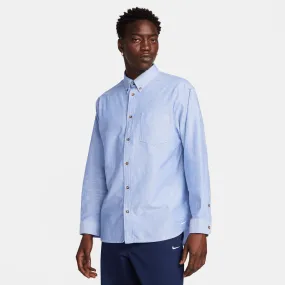 Nike Life Blue Long-Sleeve Oxford Button-Down Shirt