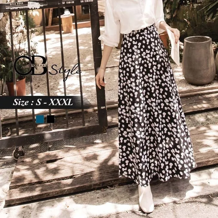 ORANGEBEAR PRINTED A-LINE MAXI SKIRTS