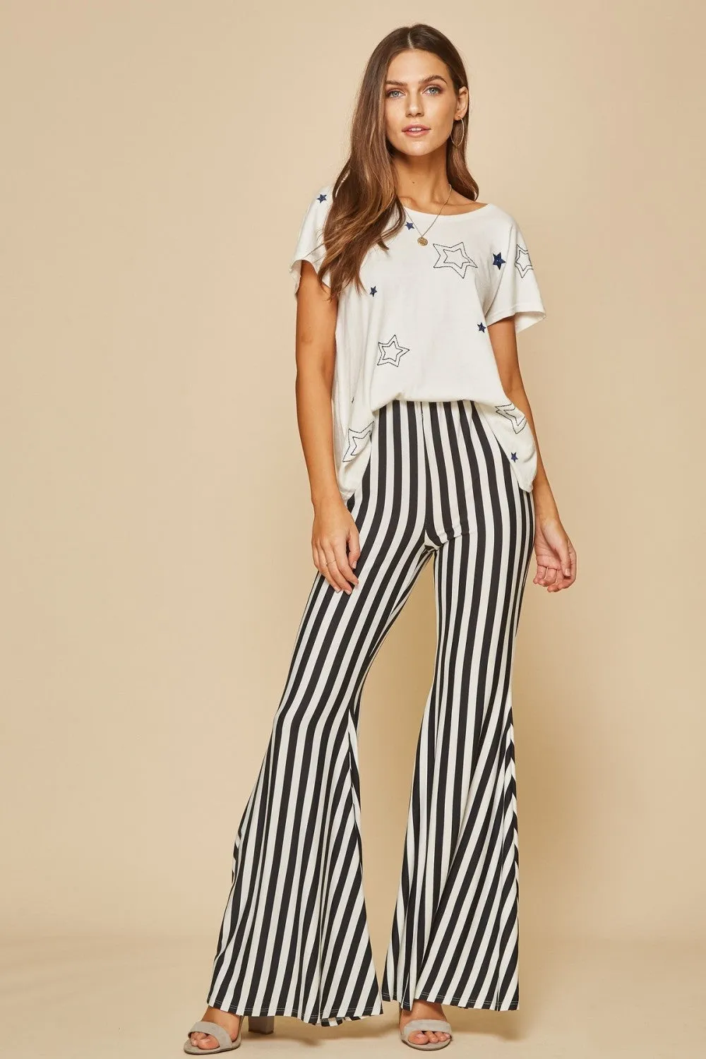 Paige Striped Bell Bottoms