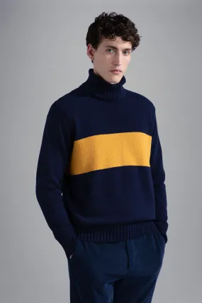 Paul & Shark Re-Wool Turtleneck Sweater | Navy/Mustard