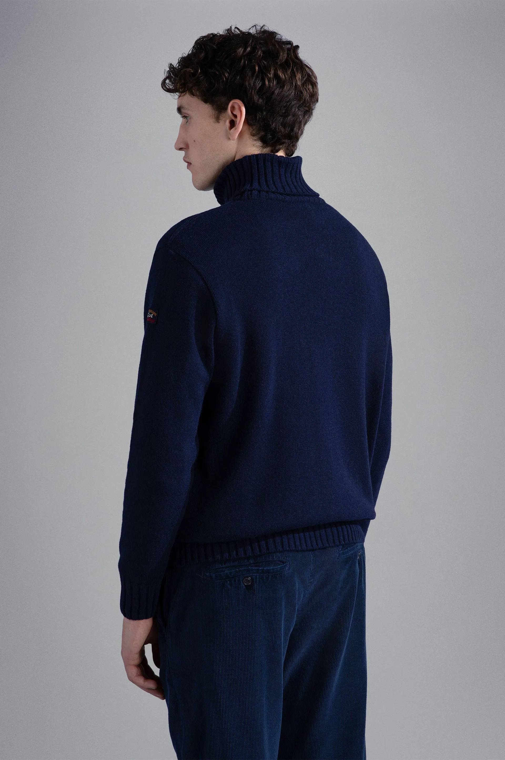 Paul & Shark Re-Wool Turtleneck Sweater | Navy/Mustard