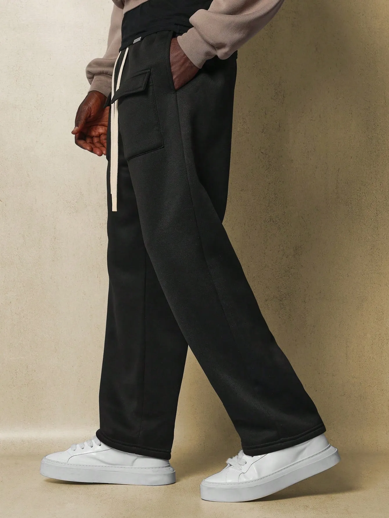 Pull On Straight Fit Multi Pocket Sweatpants