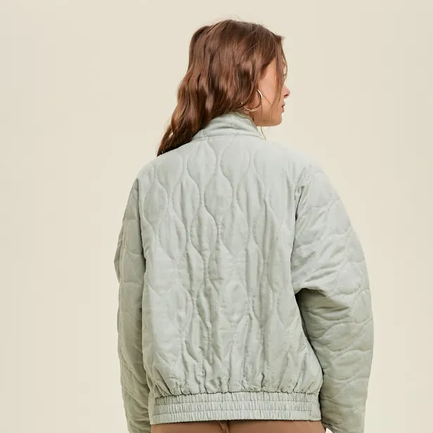 Quilted Jacket in Dark Sage