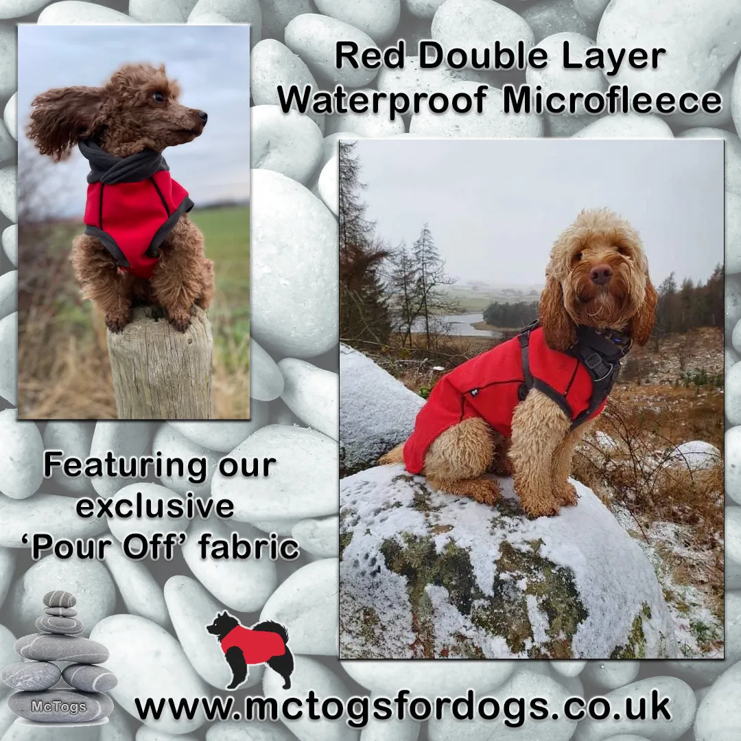 Racing Red Double Layer Waterproof Microfleece McTog Dog Jumper