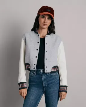 Rag & Bone heather grey kat varisty bomber