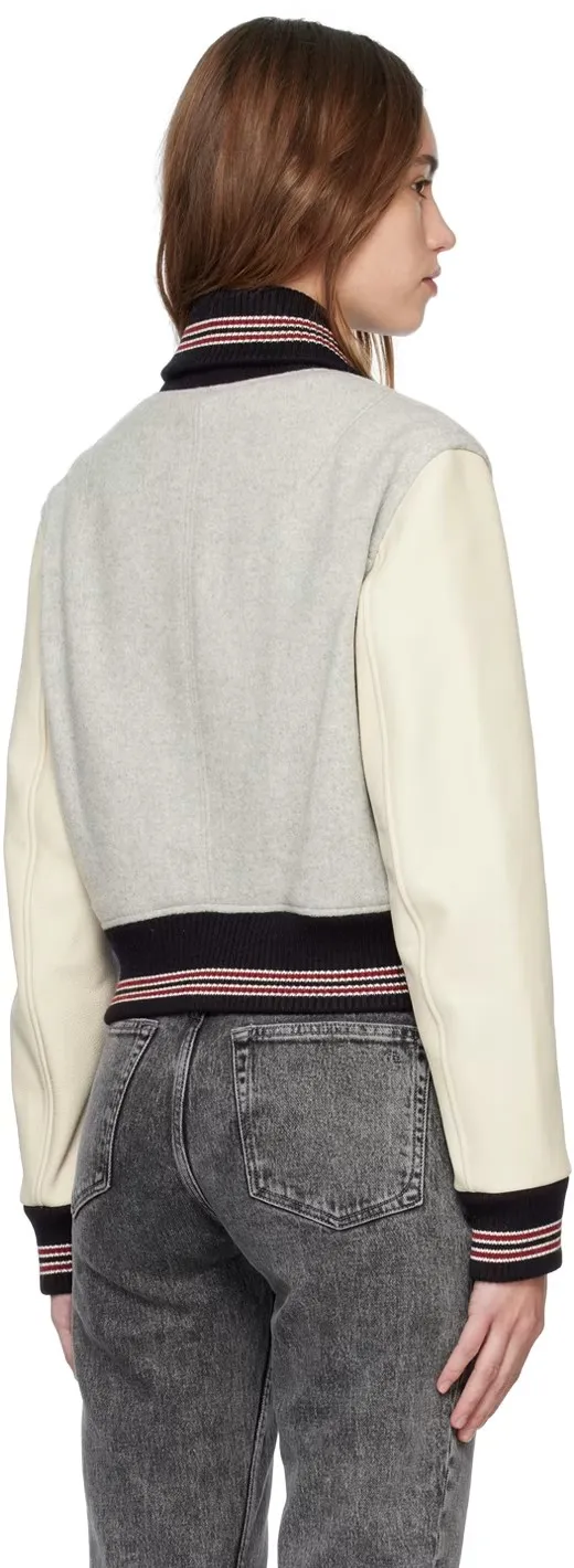 Rag & Bone heather grey kat varisty bomber