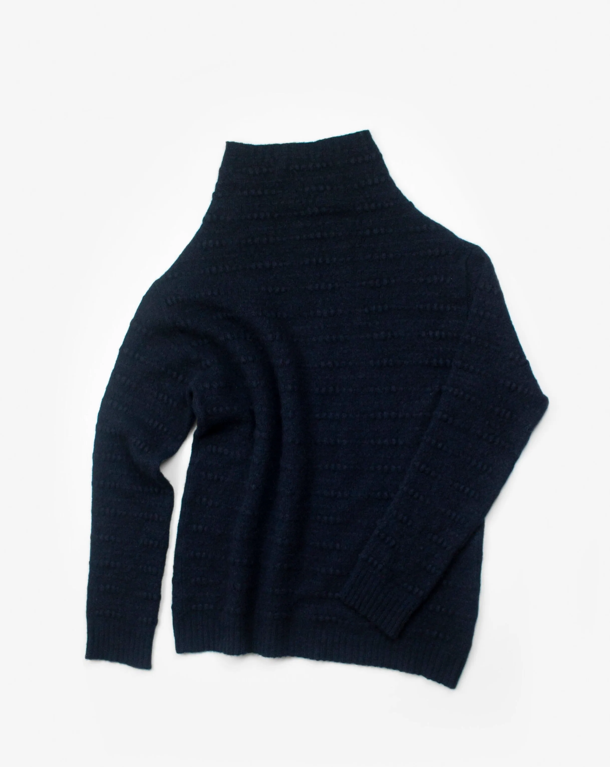 Ros Duke Slub Turtleneck Navy