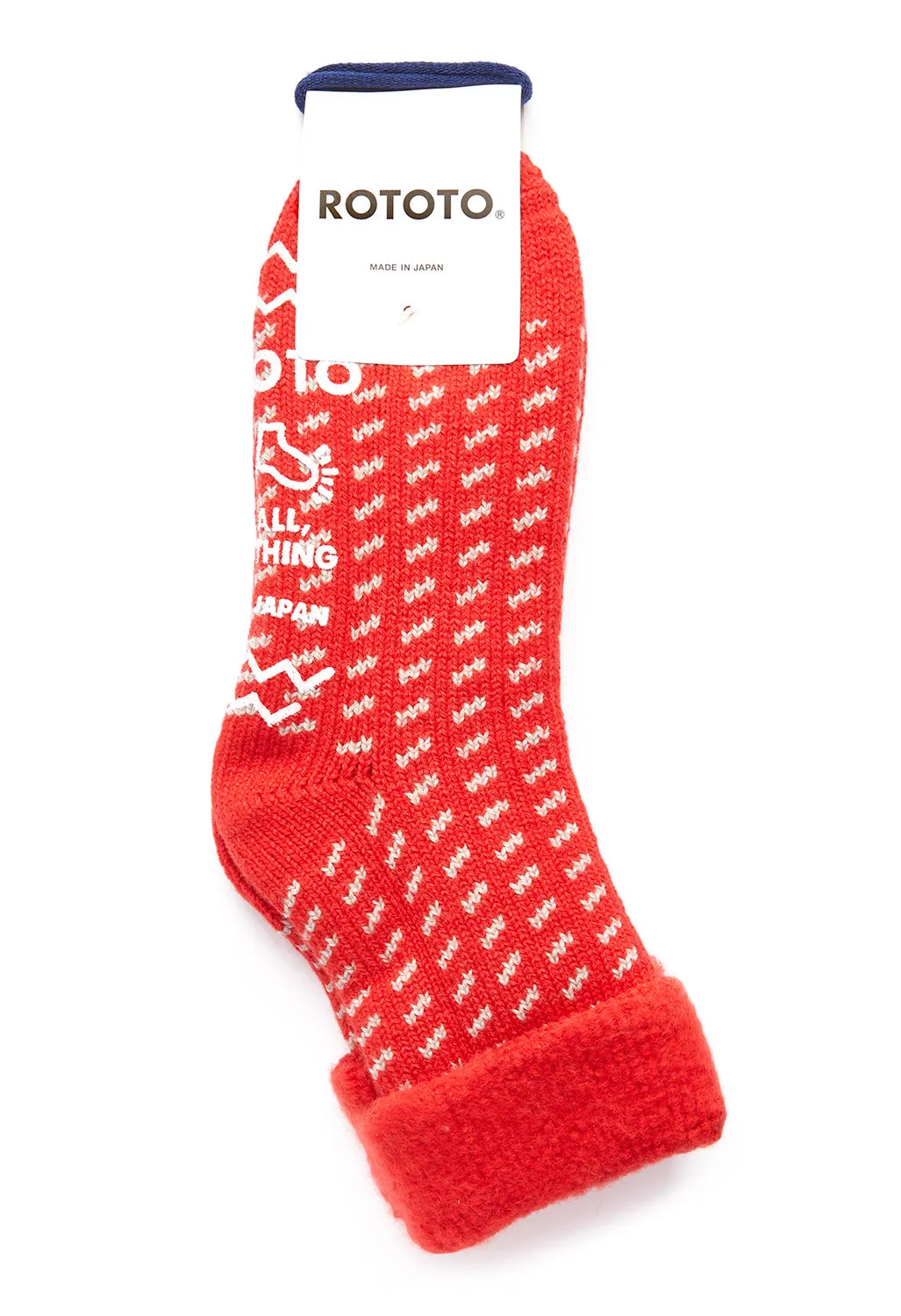 ROTOTO Comfy Room Socks Bird'S Eye - Scarlet