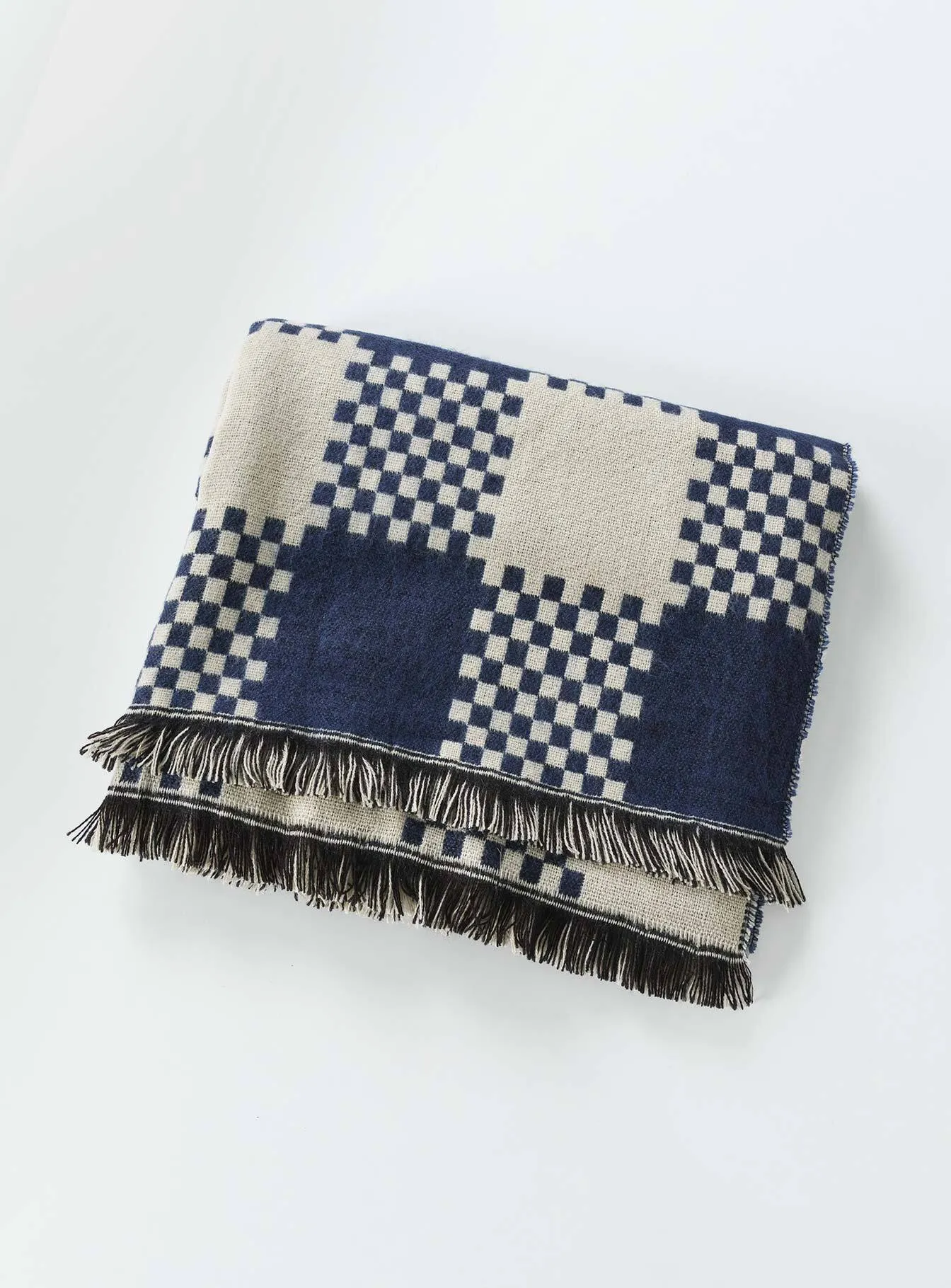 Ruthie Check Scarf Navy / White