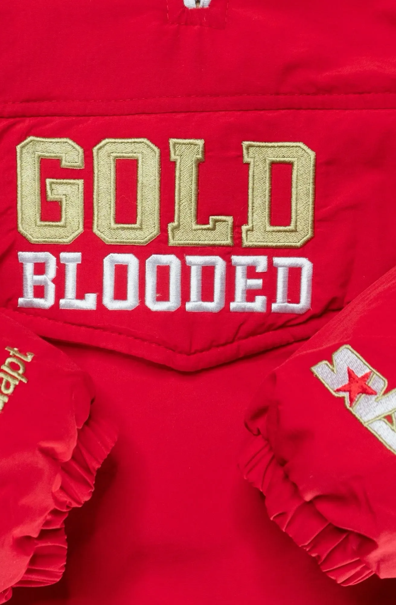 SAVS x Adapt :: Gold Blooded SFC (Men's Red/Gold Stadium Jacket)