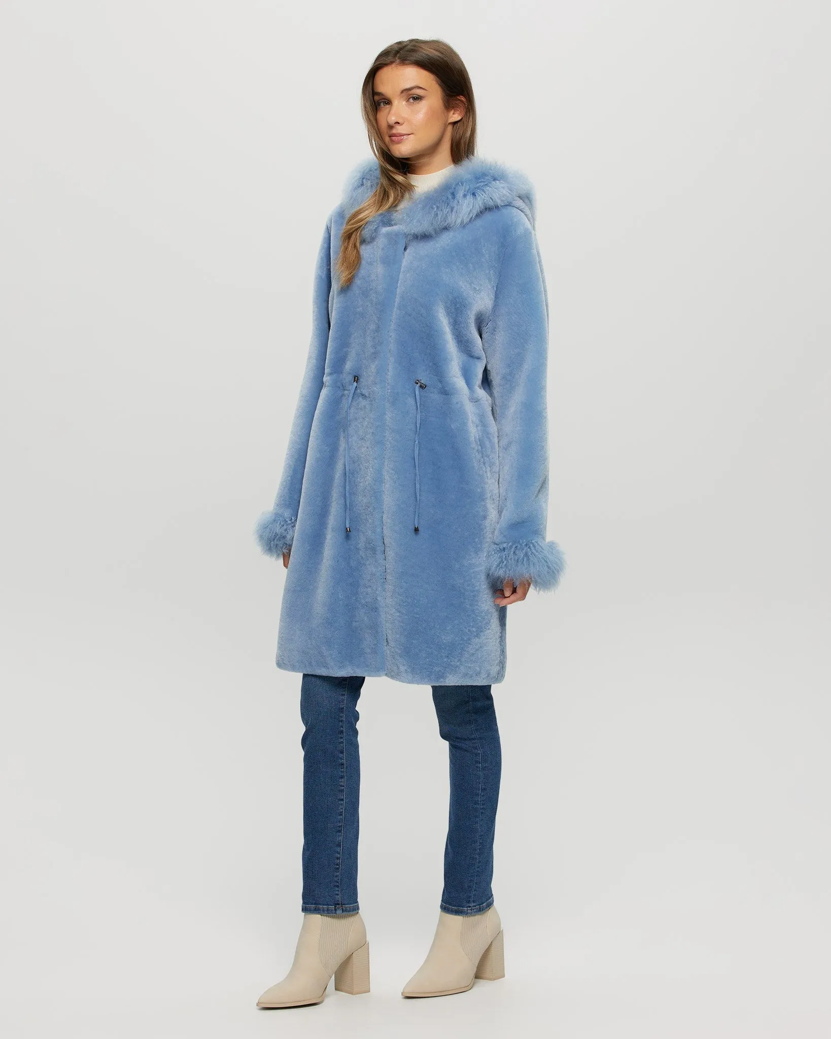 Shearling Lamb Parka with Select Cashmere Goat Trim and Cuffs