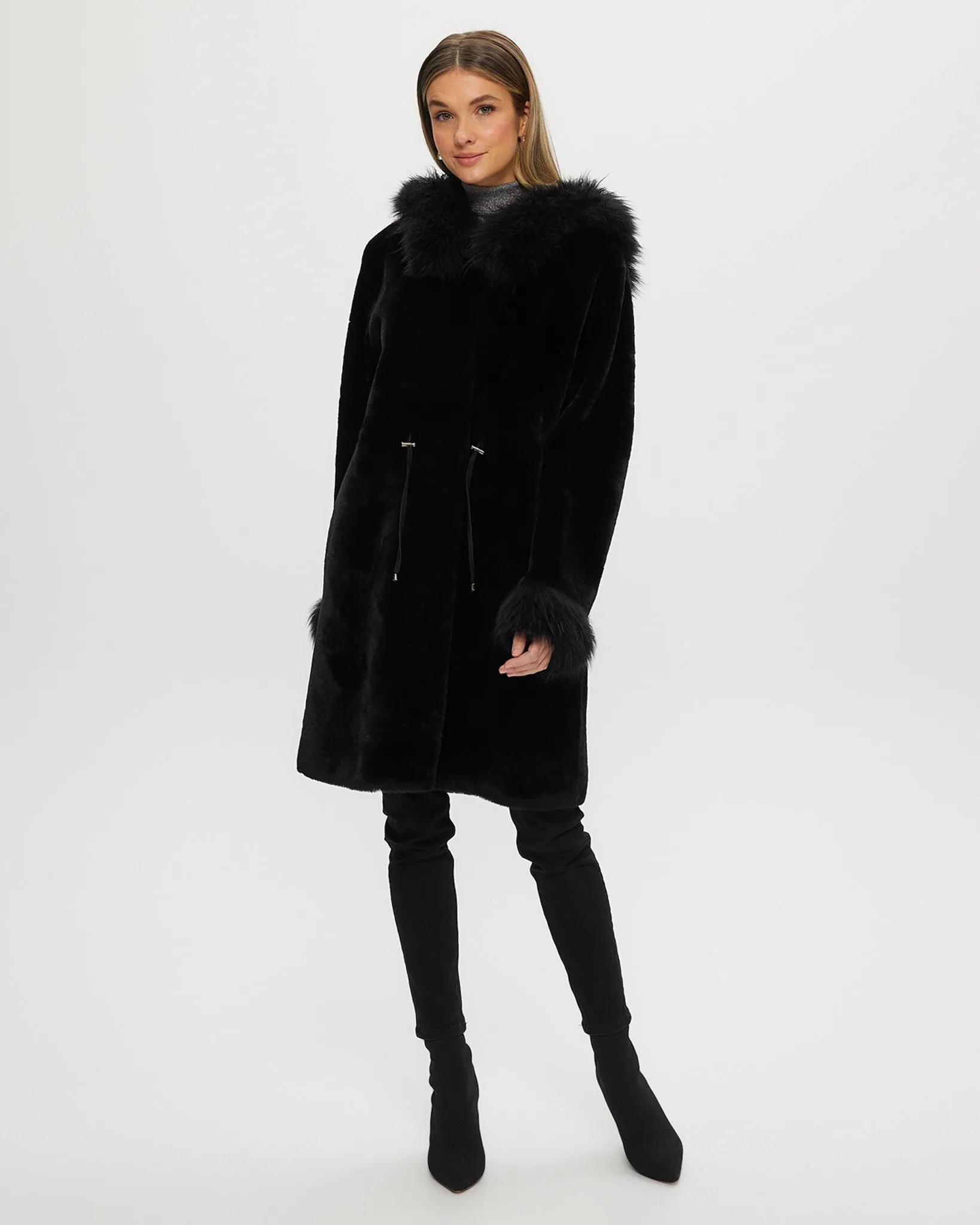 Shearling Lamb Parka with Select Cashmere Goat Trim and Cuffs