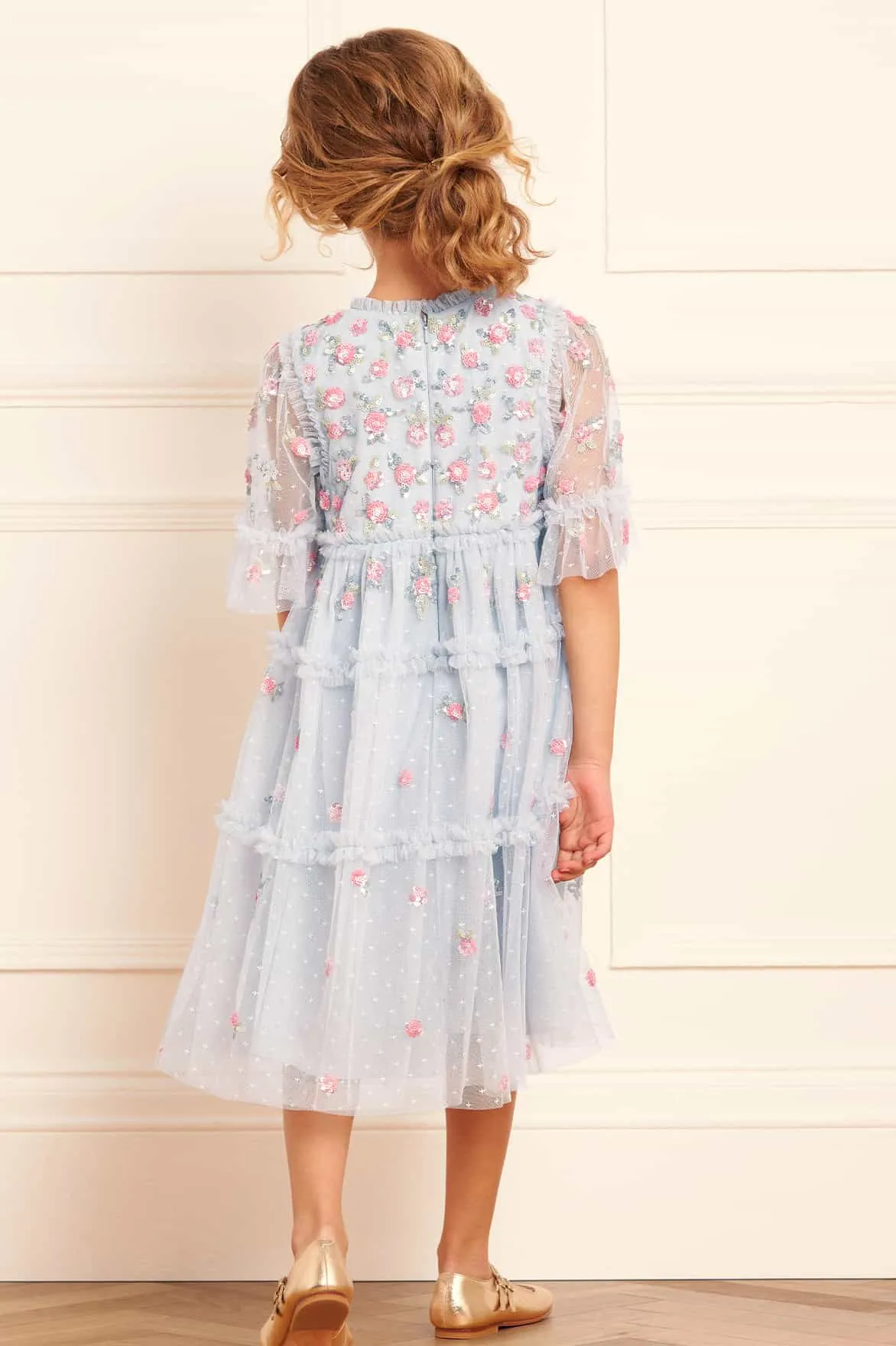 Shimmer Ditsy Short Sleeve Kids Dress