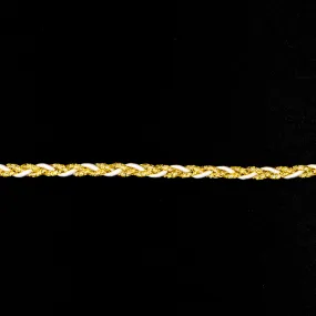 Simplicity White/Gold Metallic Parachute Braid- 4.8mm