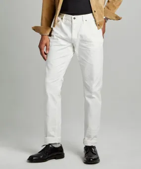 Slim Fit 5-Pocket Garment-Dyed Stretch Twill in White