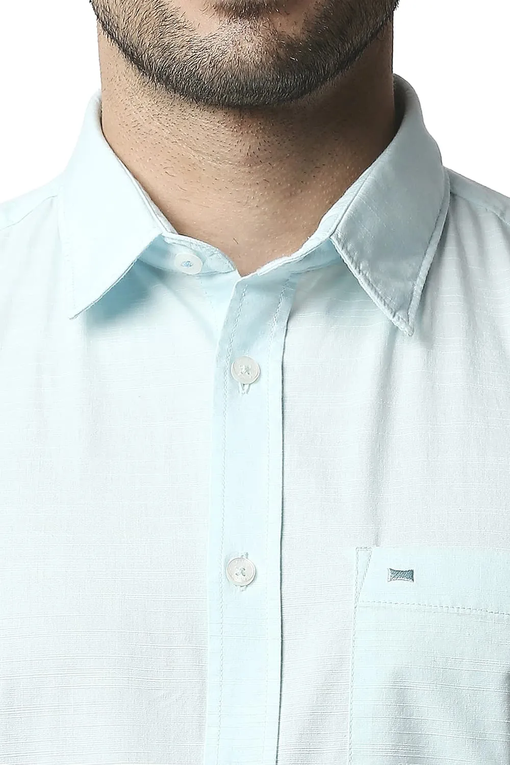 Slim Fit Slub Halfsleeves Shirt