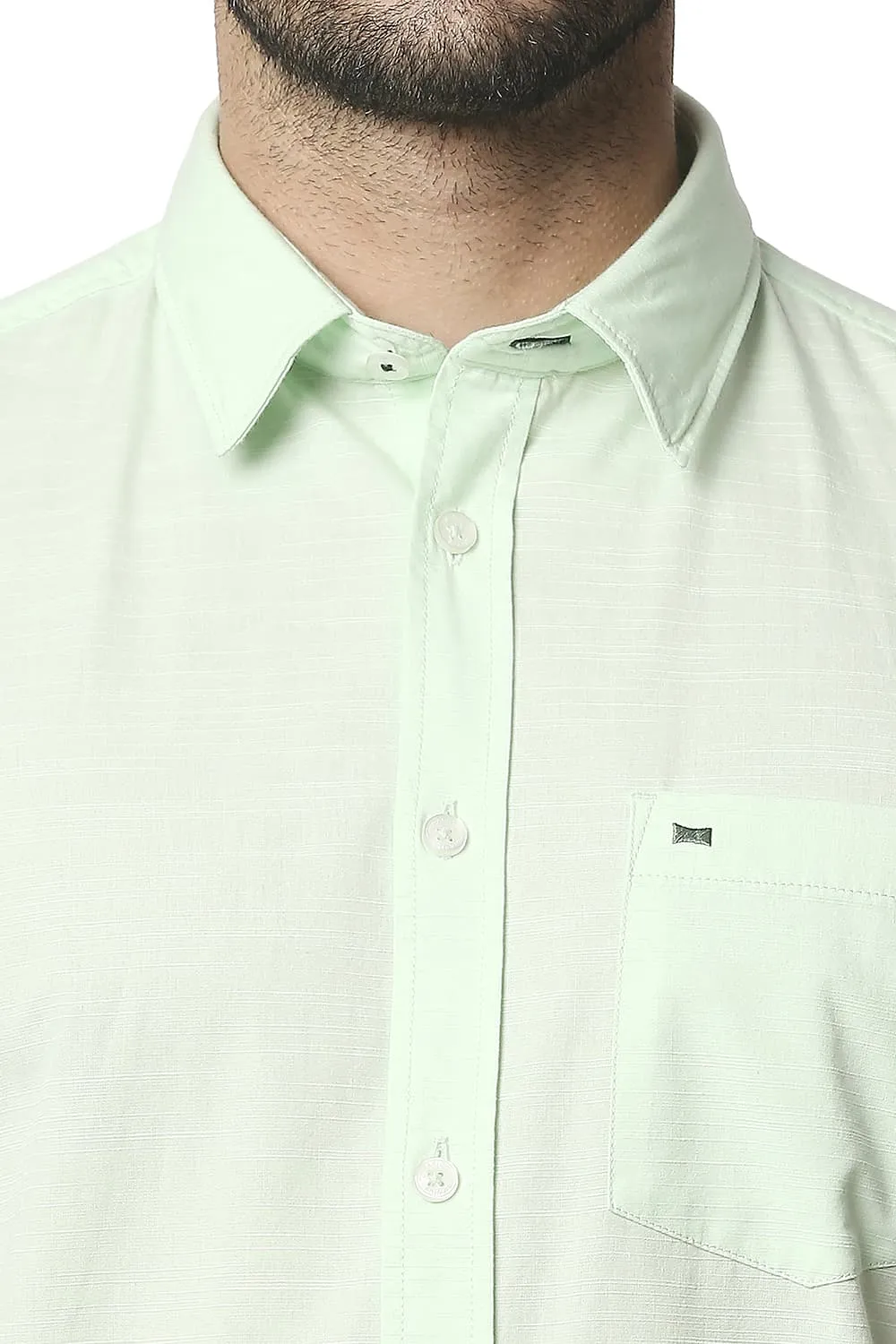 Slim Fit Slub Halfsleeves Shirt