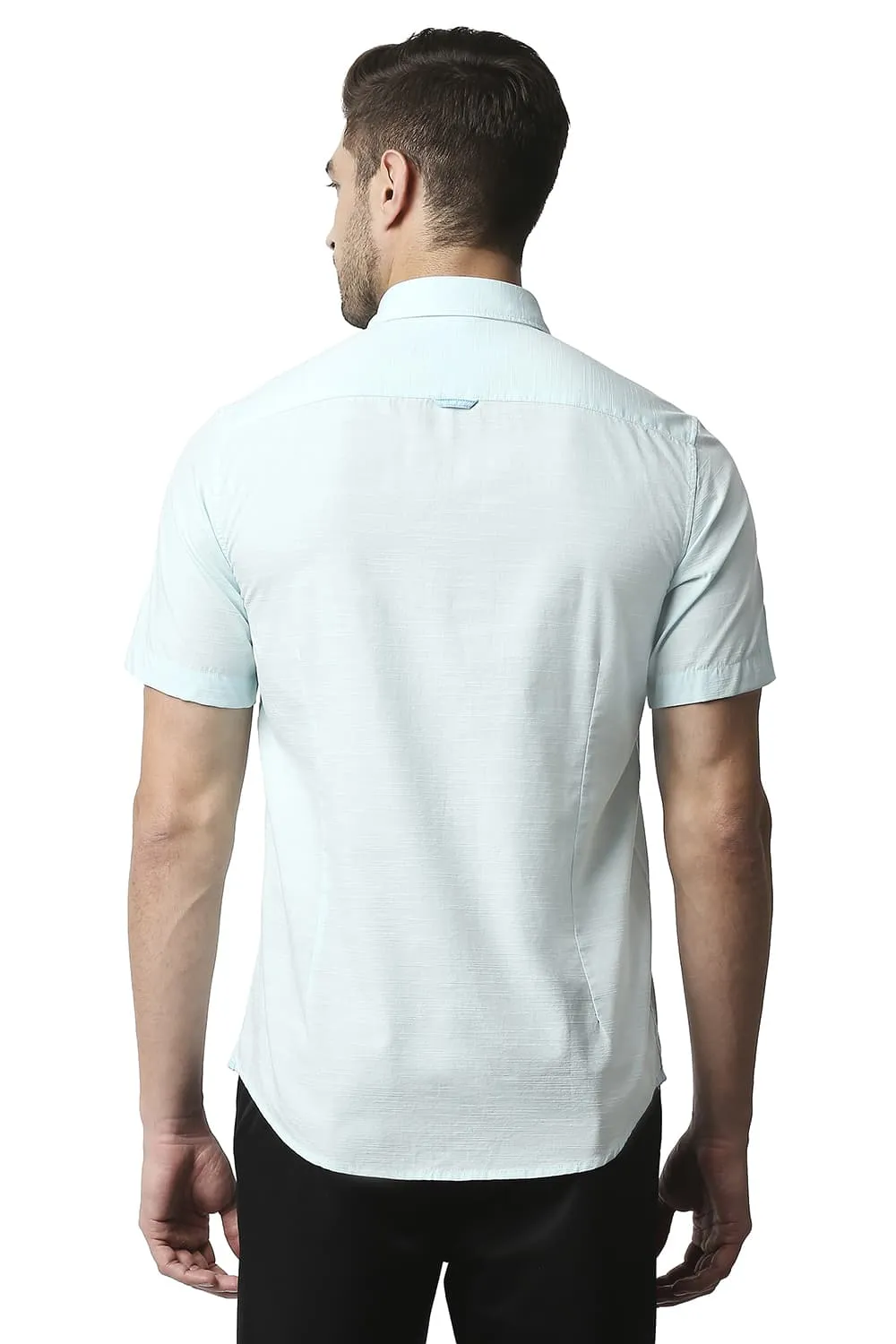 Slim Fit Slub Halfsleeves Shirt