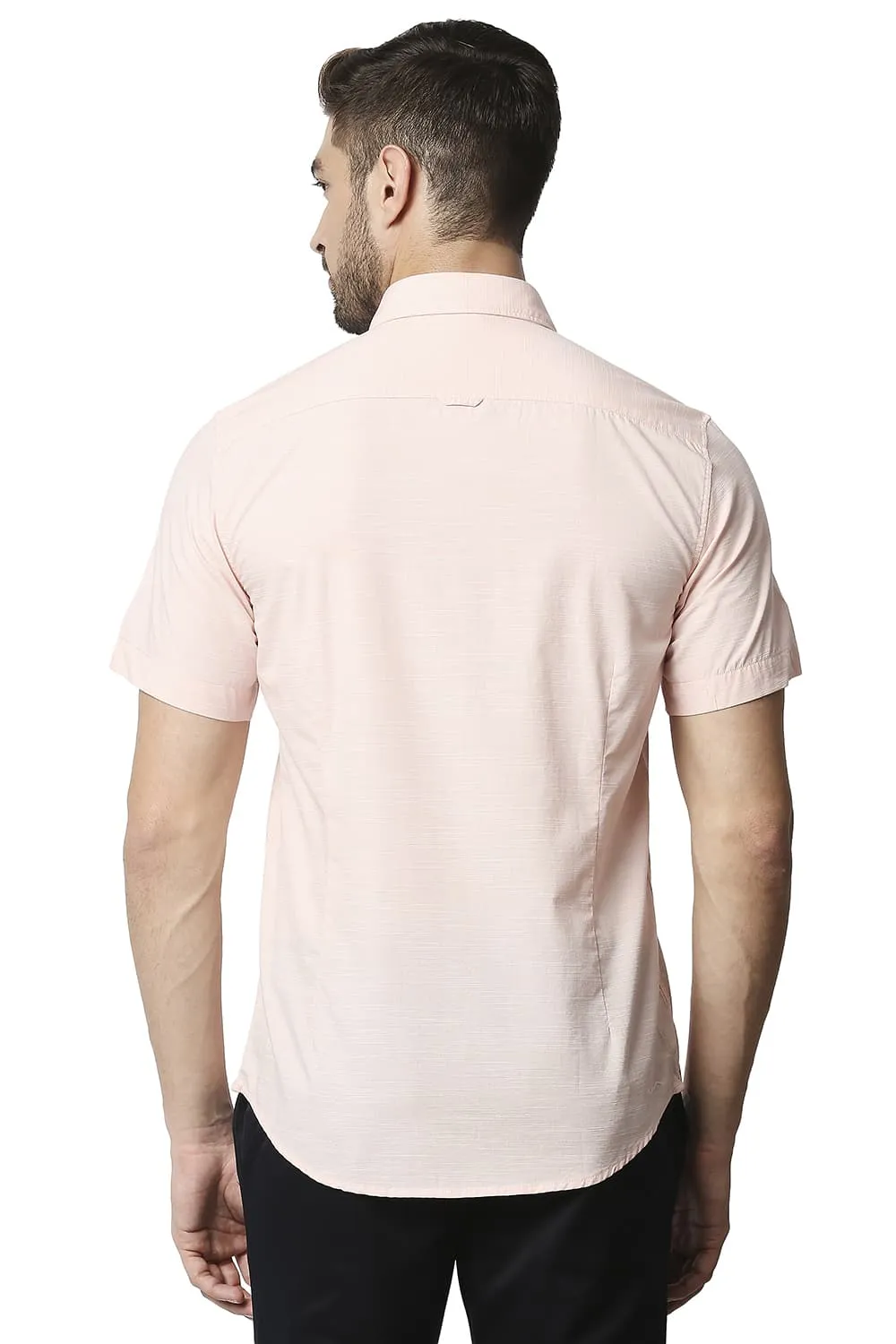 Slim Fit Slub Halfsleeves Shirt