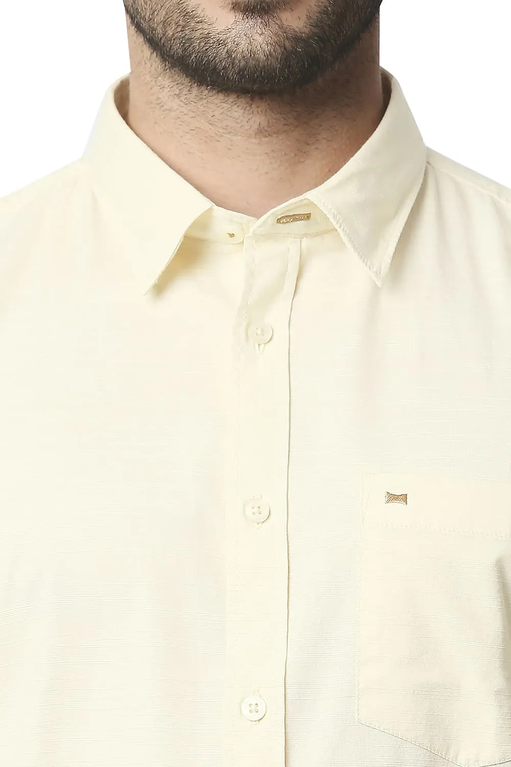 Slim Fit Slub Halfsleeves Shirt